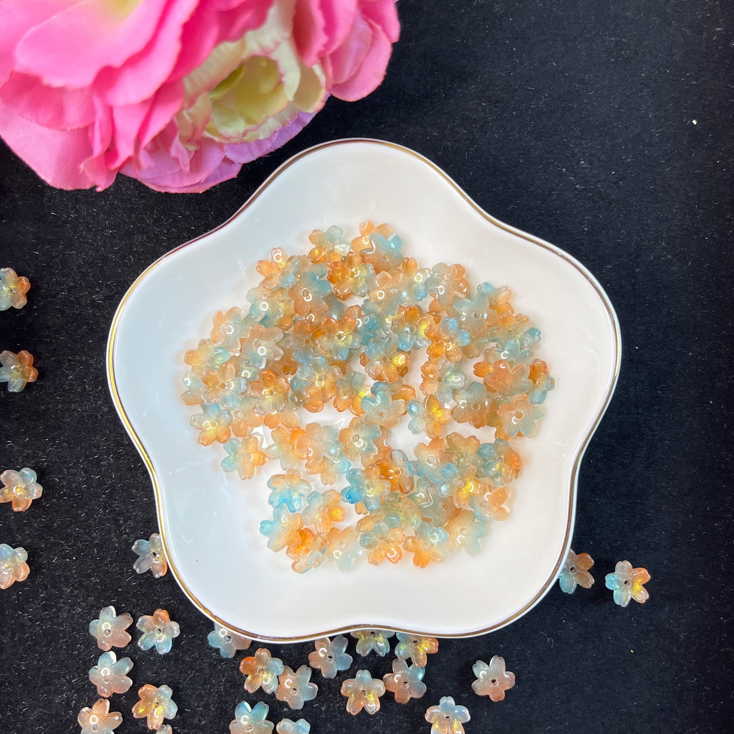 DIY GLASS SAKURA FLOWER BEADS  GLASS  PEARL  BEADS