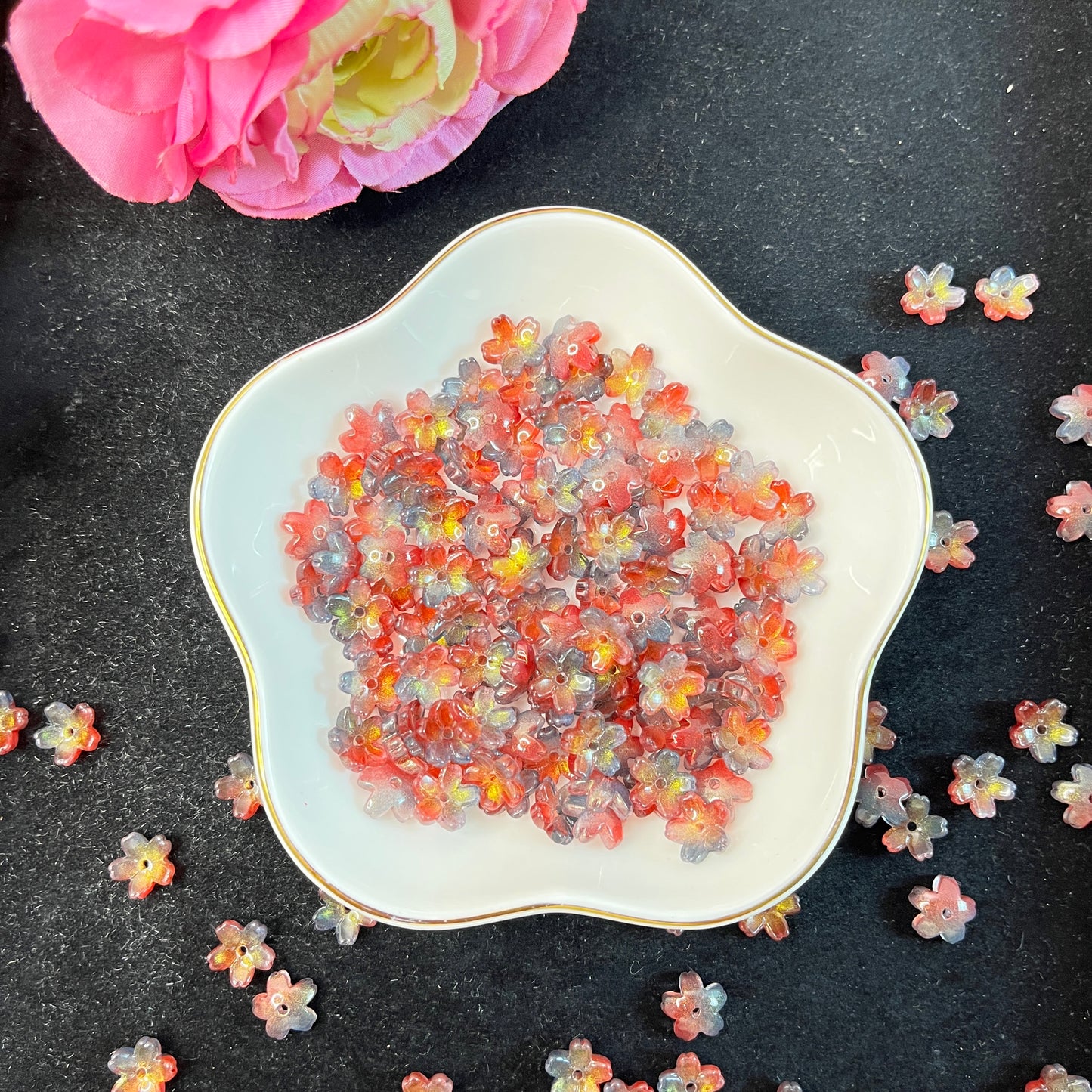 DIY GLASS SAKURA FLOWER BEADS  GLASS  PEARL  BEADS