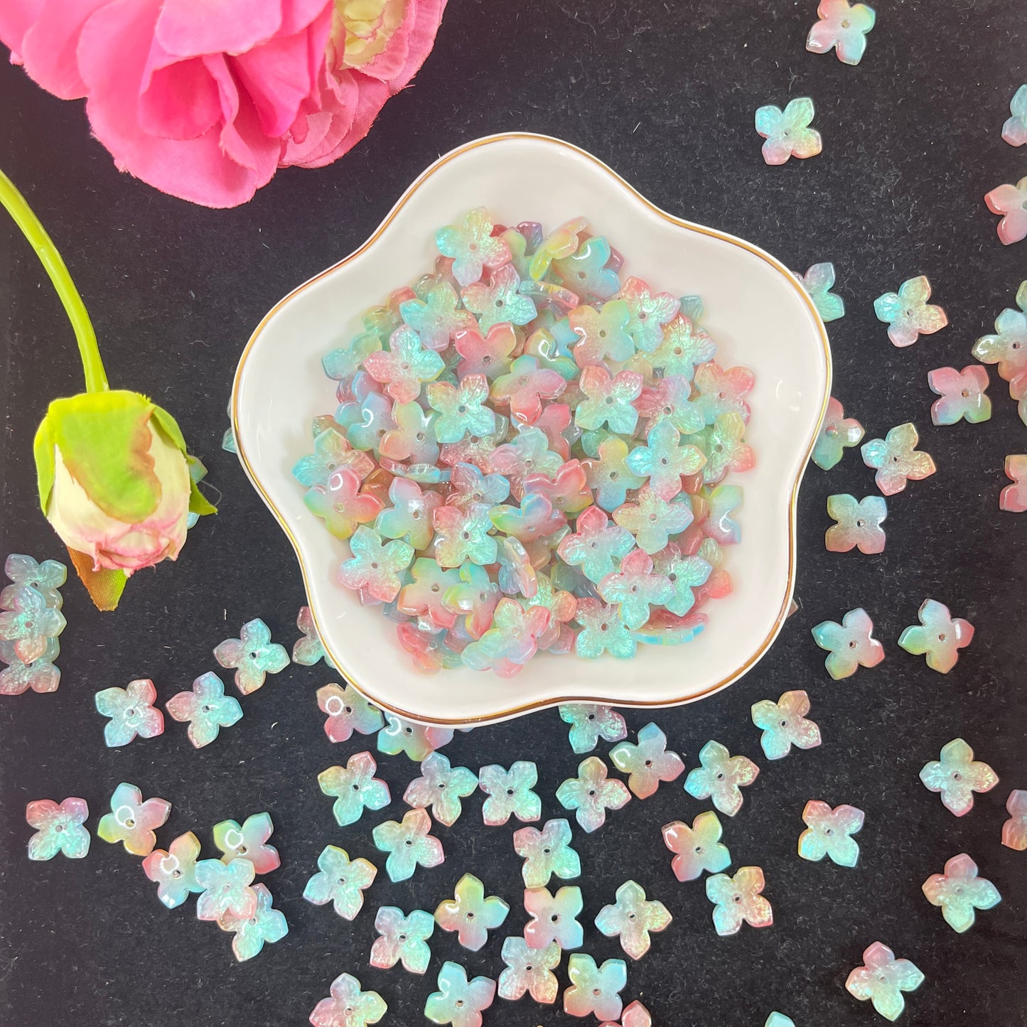 DIY GLASS SAKURA FLOWER BEADS  GLASS  PEARL  BEADS